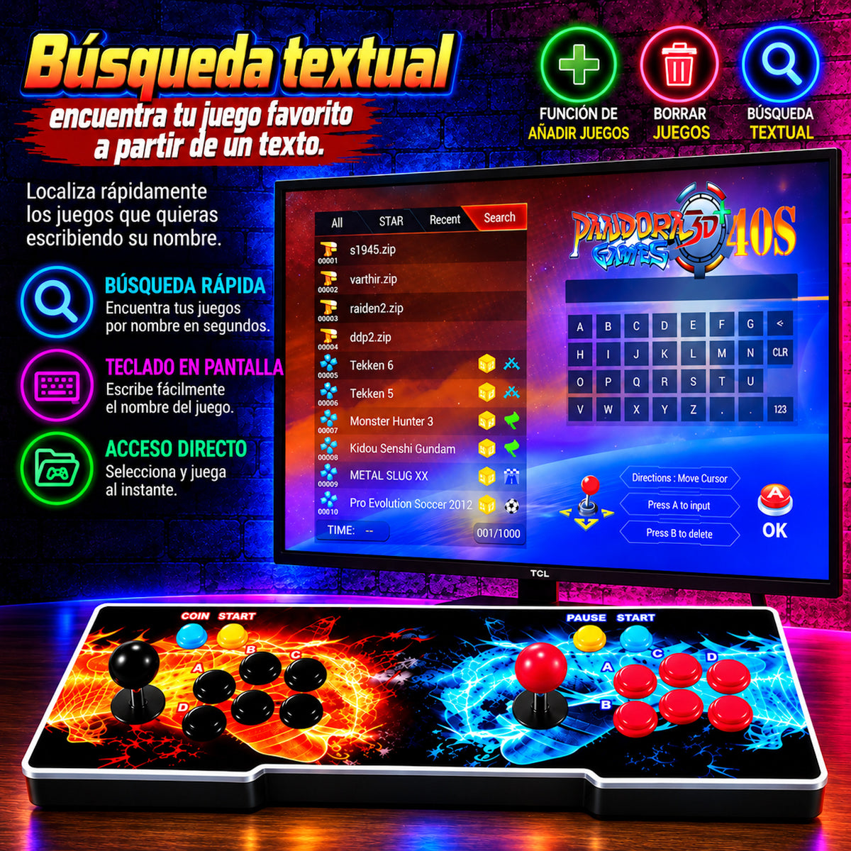Pandora box 3D 10.000 juegos Amlogic S812 con 2GB RAM - Incluye función de instalar juegos