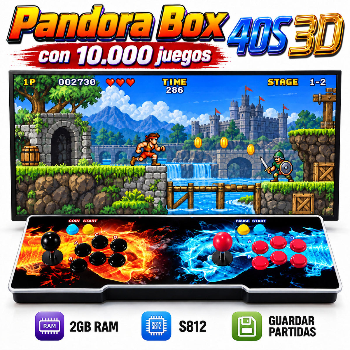 Pandora box 3D 10.000 juegos Amlogic S812 con 2GB RAM - Incluye función de instalar juegos