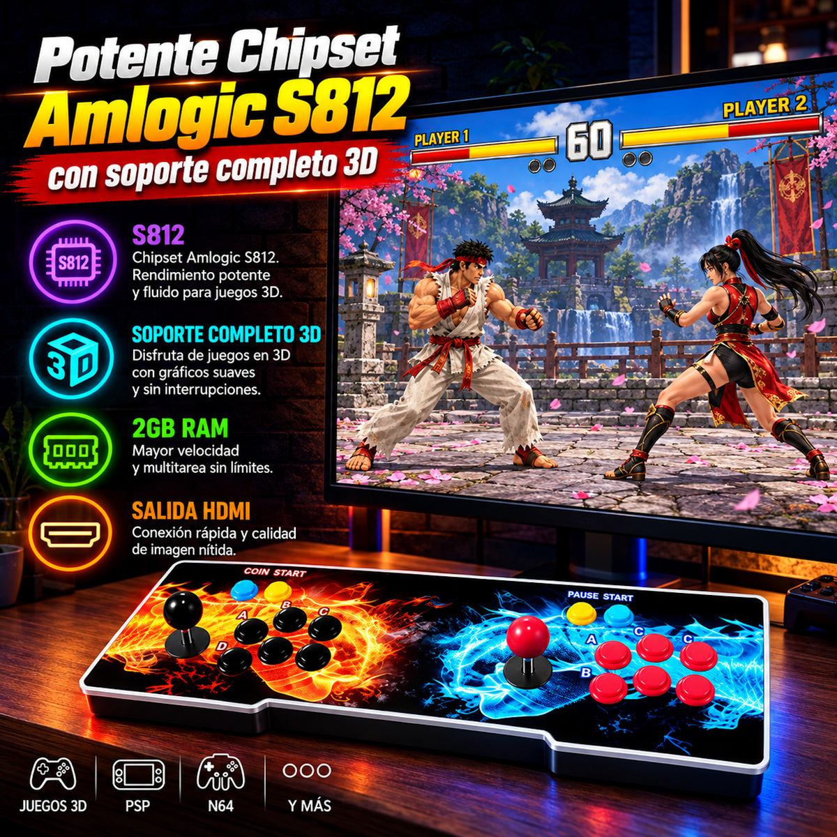 Pandora box 3D 36.800 juegos Amlogic S812 con 2GB RAM - Incluye función de instalar juegos