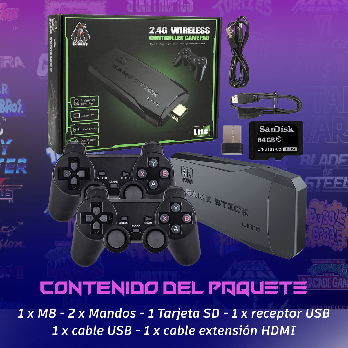Retro Consola Stick M8 • 20.000 juegos