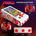 Pinball Virtual en Acero con 13.3” 1080p Playield, PC Intel N5105 con 8GB RAM y 128GB M2, 12 Botones Arcade retroiluminados, Frontend PinballX, VPX y VP9 (MiniPinball Curvo Metálico He-man Blanco)