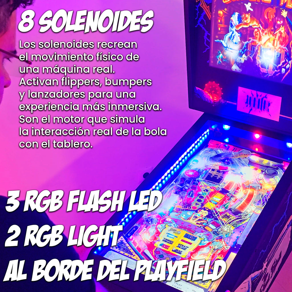 Pinball Virtual, Playfield 27'5″, Backglass 19″, DMD 7", Ryzen 7 5800H (Último diseño disponible: Back to the Future)