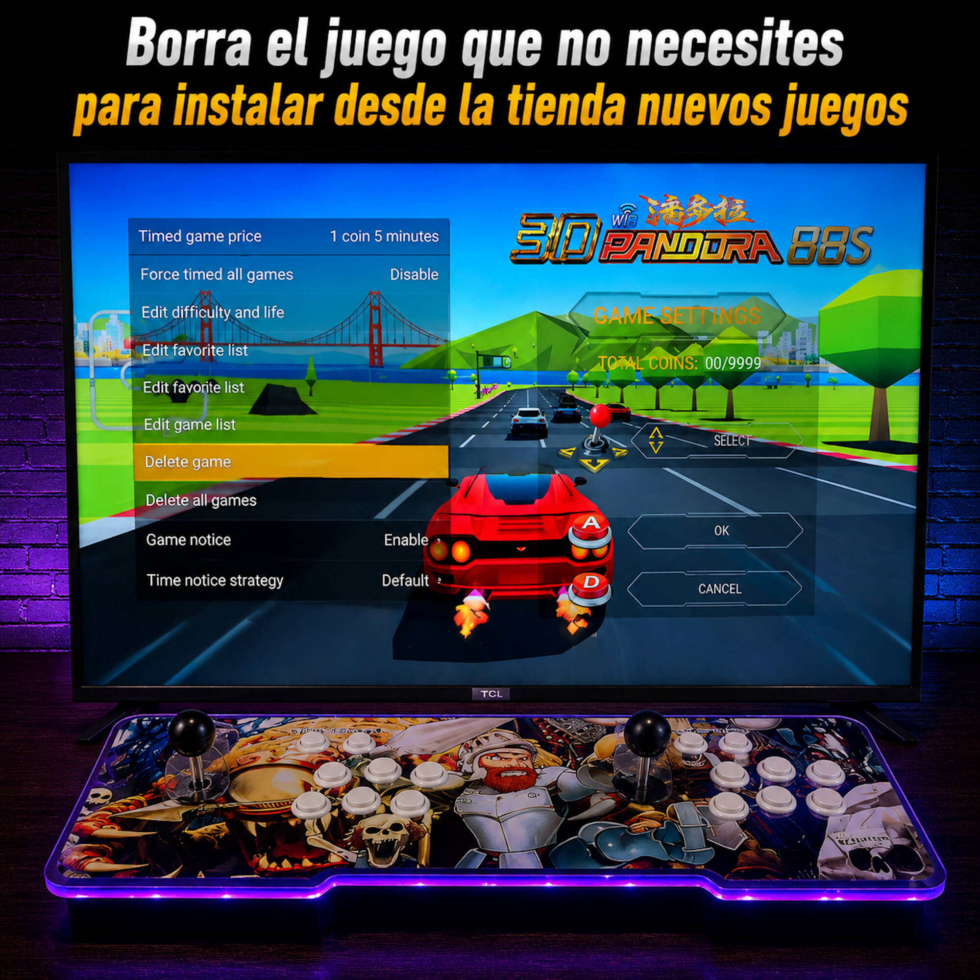 Pandora box S88 3D Wifi 36800 titulos • Más potente para 3D Amlogic S812, 2GB RAM • Maquina recreativa Arcade, Función de Guardar Partida. Mame,Neogeo, MD, Dreamcast, PSone, PSP y mucho más... - Imagen 2