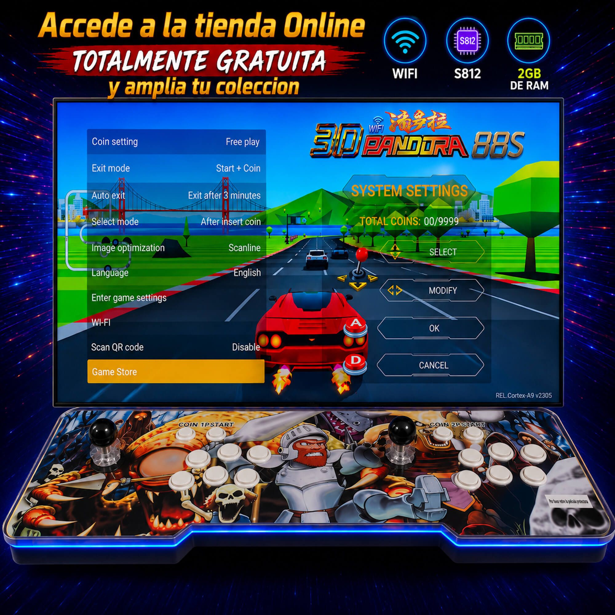 Pandora box S88 3D Wifi 36800 titulos • Más potente para 3D Amlogic S812, 2GB RAM • Maquina recreativa Arcade, Función de Guardar Partida. Mame,Neogeo, MD, Dreamcast, PSone, PSP y mucho más... - Imagen 10