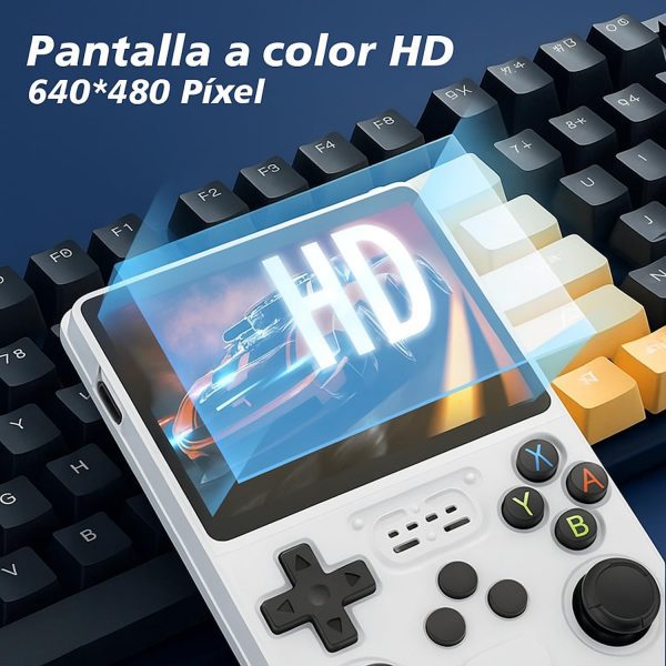 Consola Retro R36S Portátil 128GB – 15.000+ titulos (Blanca) - Imagen 4