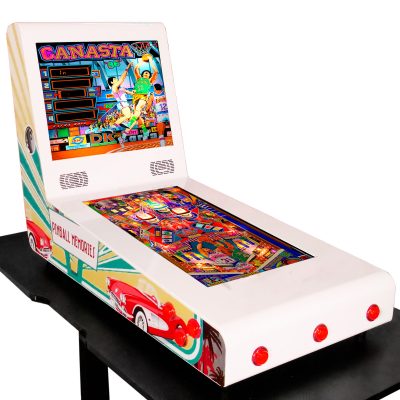Pinball Virtual, Playfield 21.5″, Backglass 17″, Intel (Pinball Metálico Curvo Dinner con Backglass y con Patas)