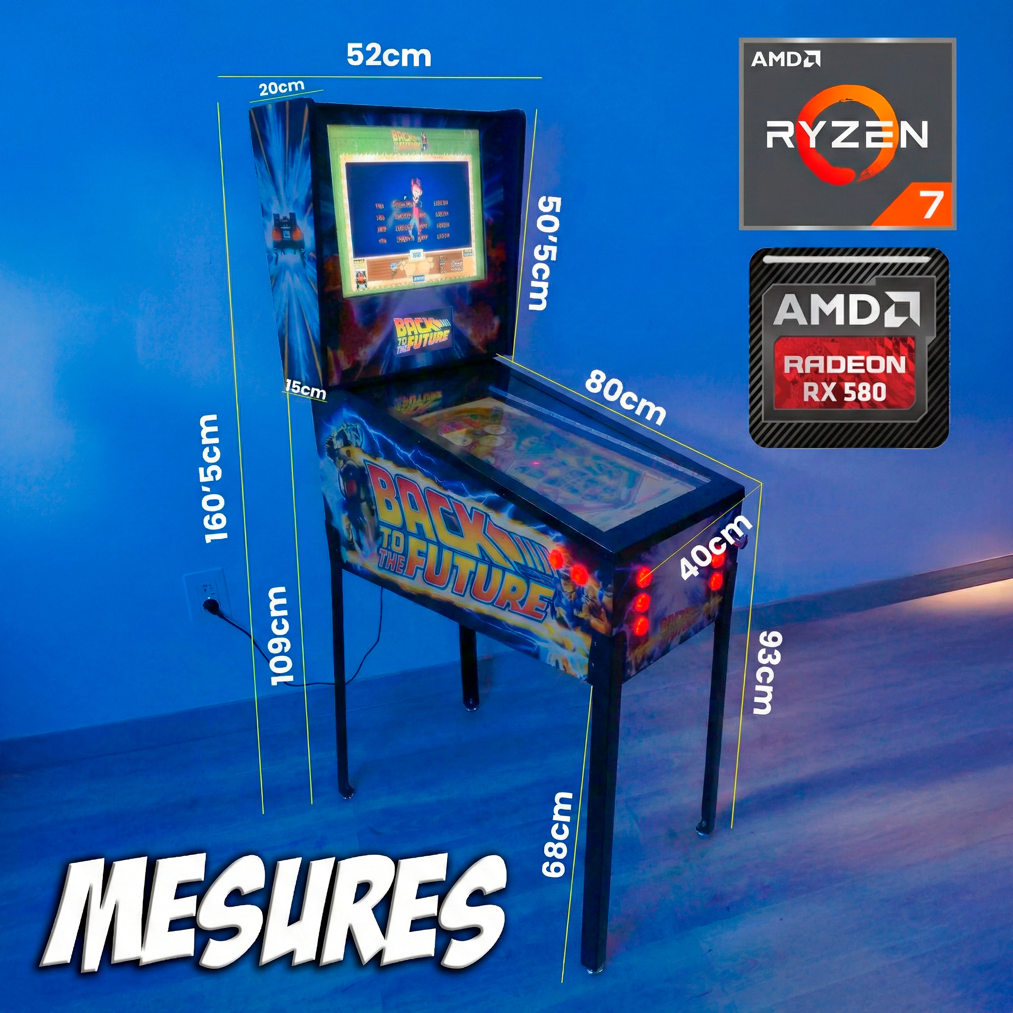 Virtual Pinball 27", DMD 7", Ryzen 7 5800H (Design selection: The Addams Family "Not available", Back to the Future, shipping costs included) - Imagen 6