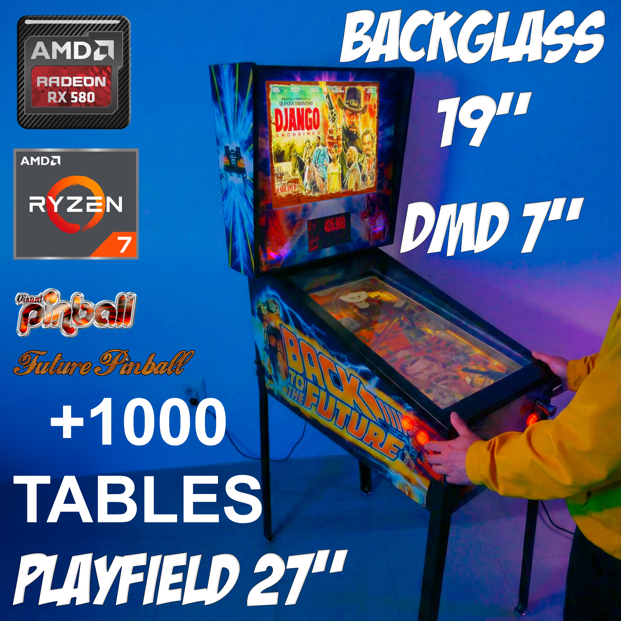 Virtual Pinball 27", DMD 7", Ryzen 7 5800H (Design selection: The Addams Family "Not available", Back to the Future, shipping costs included) - Imagen 8