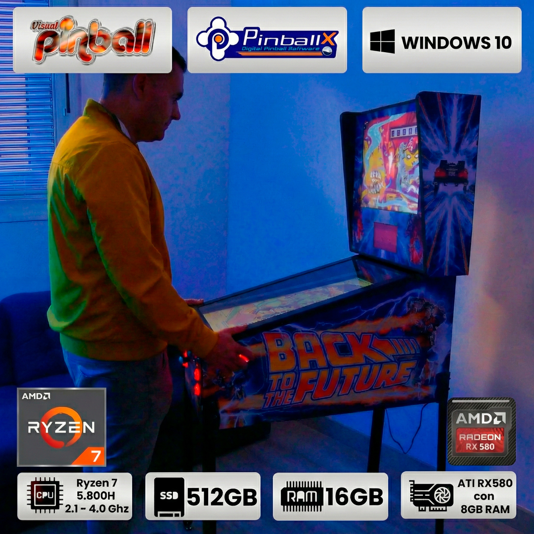 Virtual Pinball 27", DMD 7", Ryzen 7 5800H (Design selection: The Addams Family "Not available", Back to the Future, shipping costs included) - Imagen 17