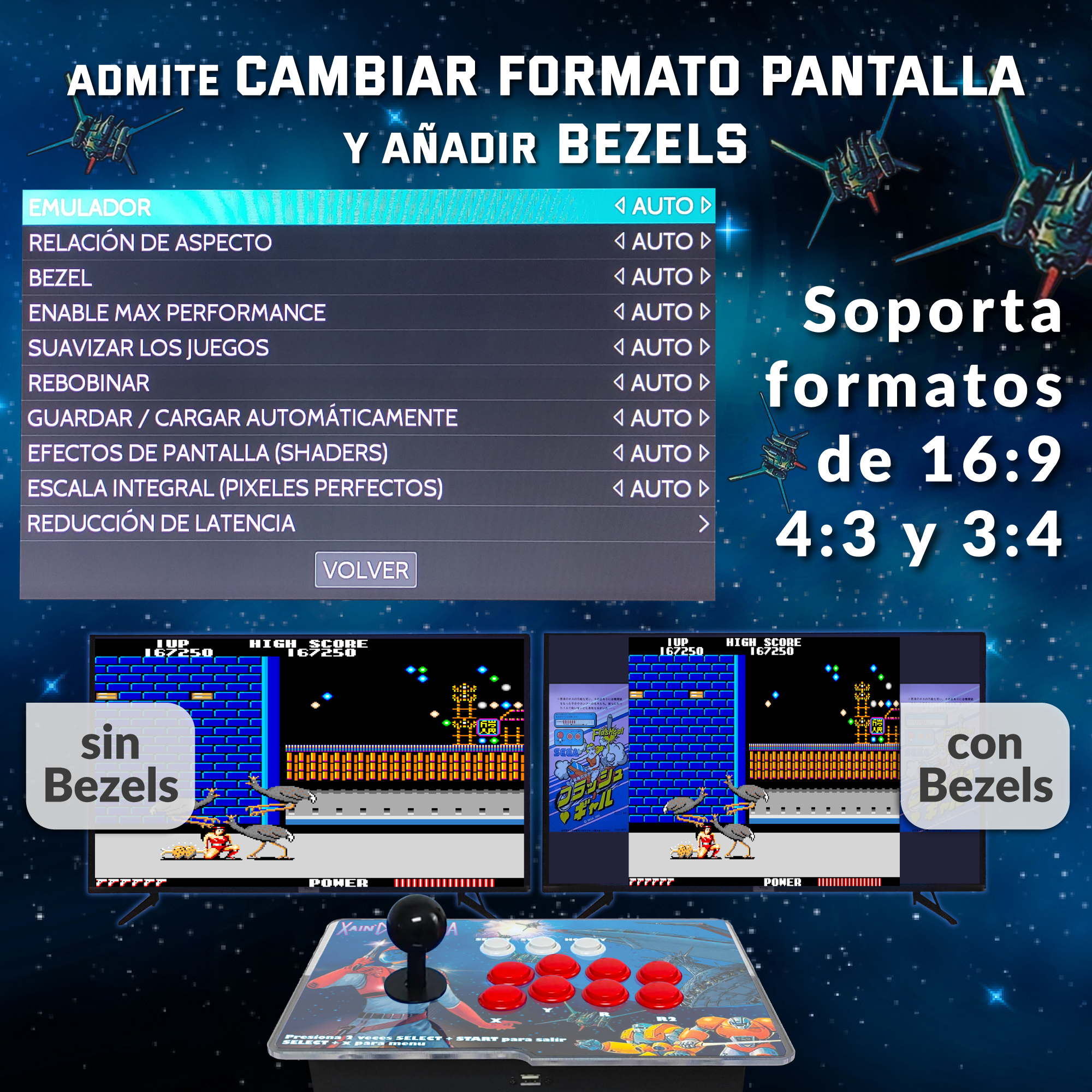 Pandora box 1P Xain'd Sleena EmulationStation +25.000 Títulos - Imagen 5
