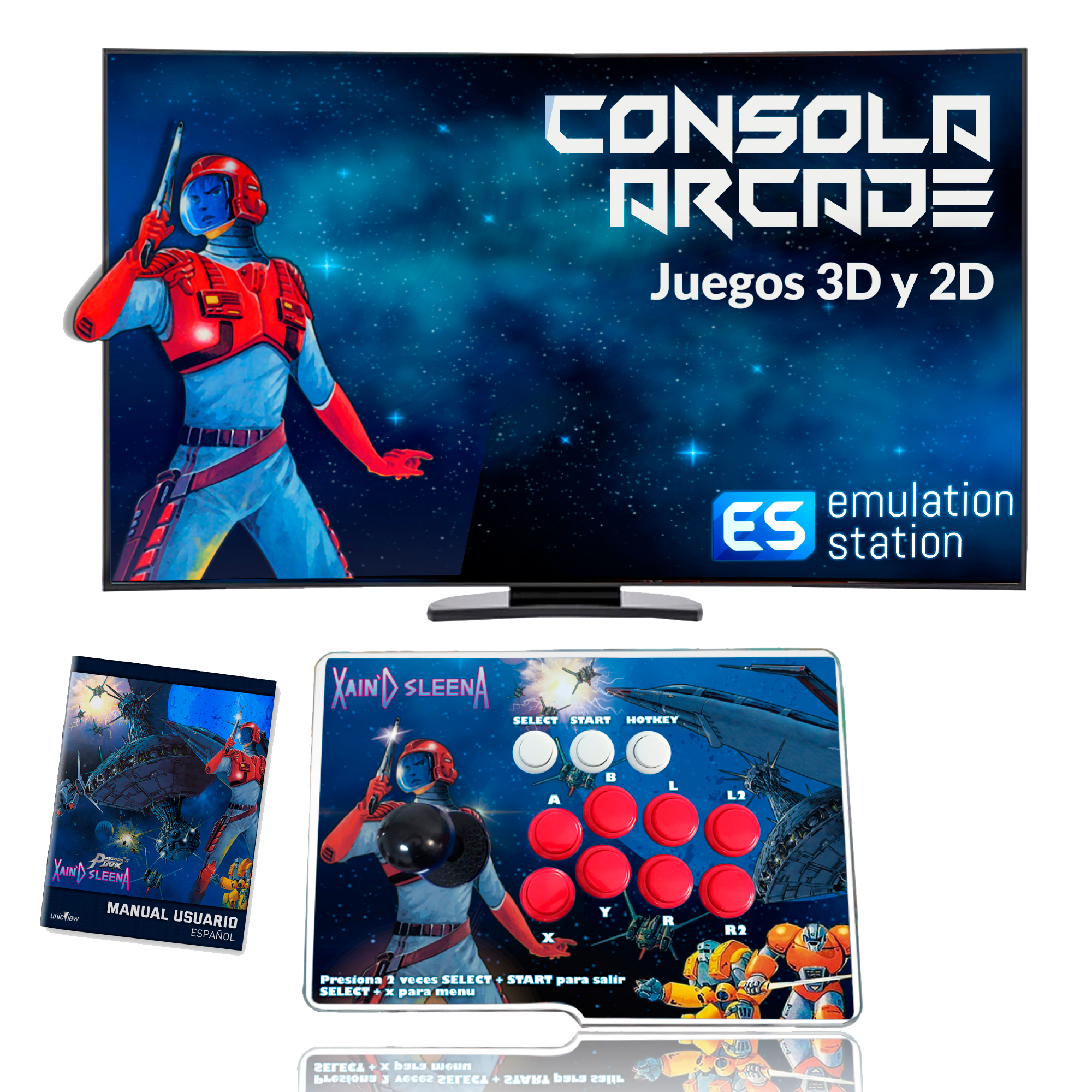 Pandora box 1P Xain'd Sleena EmulationStation +25.000 Títulos