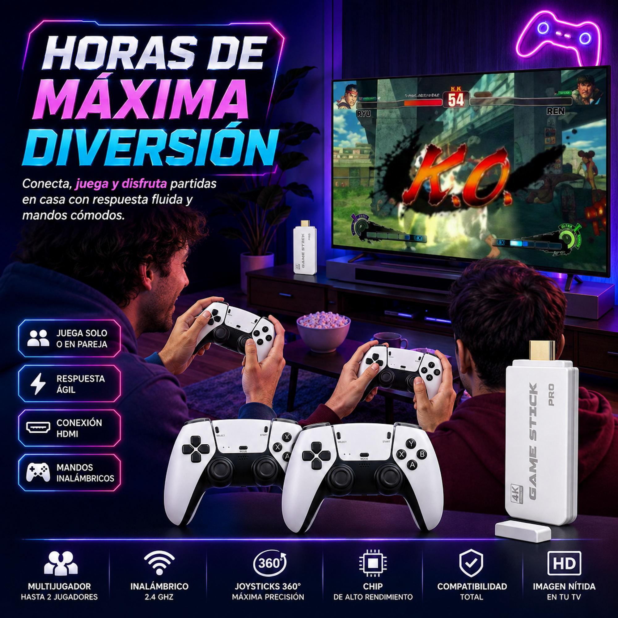 Consola Retro M15 Pro 2026 con 2 Mandos Wireless | 23 Sistemas y +20.000 Titulos - Imagen 3