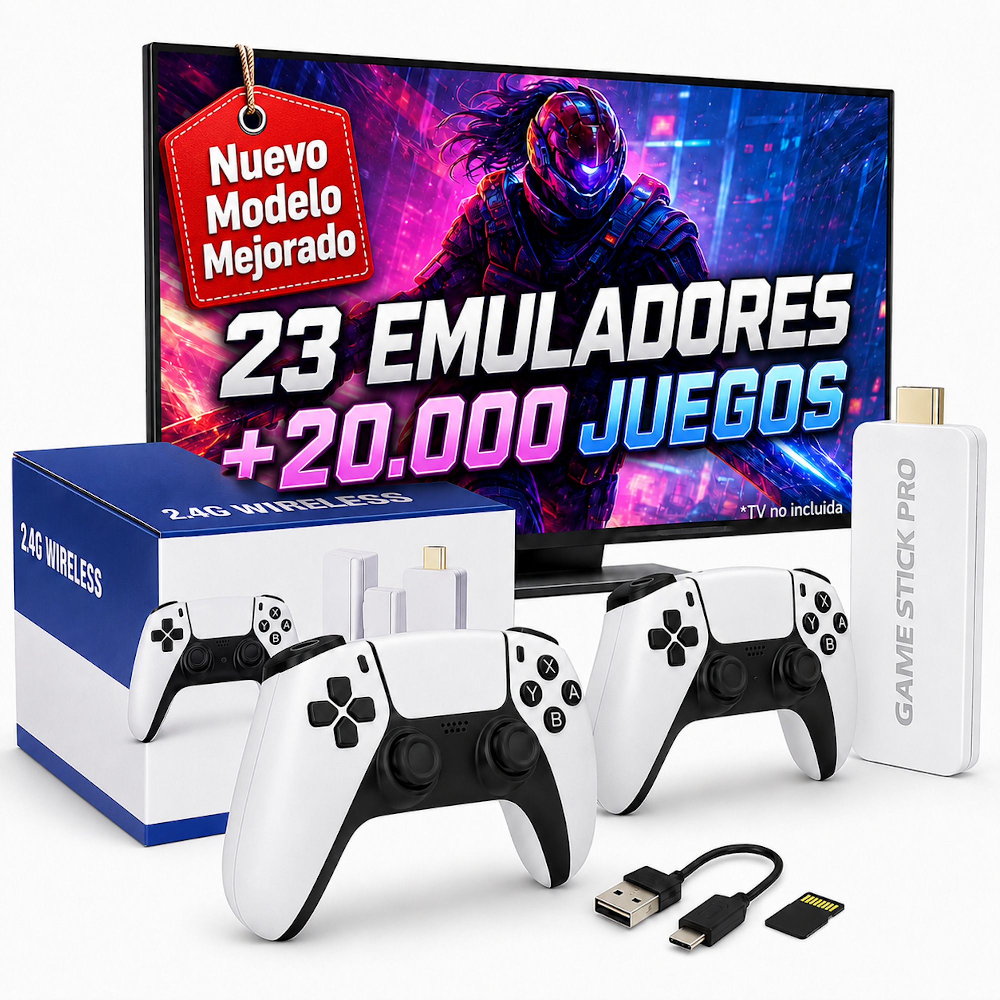 Consola Retro M15 Pro 2026 con 2 Mandos Wireless | 23 Sistemas y +20.000 Titulos